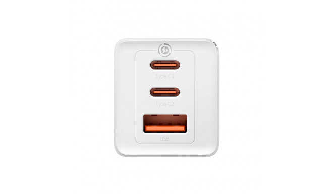 CHARGER BASEUS USB-A/USB-CX2 65W valge laadija