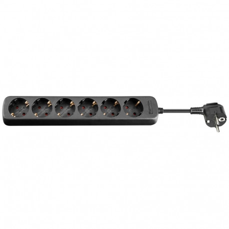 Goobay 6-Way Power Strip, 1.5 m, black 1.5 m