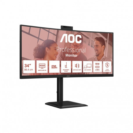 AOC | CU34E4CW | 34 " | VA | UWQHD | 120 Hz | 4 ms | 3440 x 1440 pixels | 350 cd/m² | HDMI ports qua