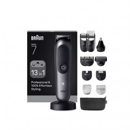 Braun 13in1 hoolduskomplekt | All-in-One Series 7 AIO7560 | juhtmevaba | pikkuseastmeid 14 | must/ha