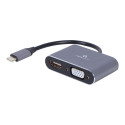 Cablexpert USB Type-C HDMI ja VGA ekraaniadapter A-USB3C-HDMIVGA-01 USB Type-C