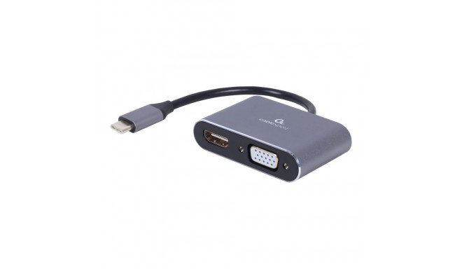 Cablexpert USB Type-C HDMI ja VGA ekraaniadapter A-USB3C-HDMIVGA-01 USB Type-C