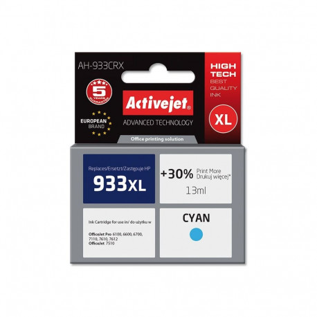 Activejet AH-933CRX Ink (replacement for HP 933XL CN054AE; Premium; 13 ml; cyan)