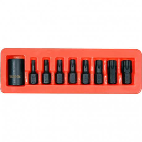 Yato YT-10664 Impact Torx Bit and Holder Set 9pcs, 1/2" Torx, CrMo, S2, phosphated