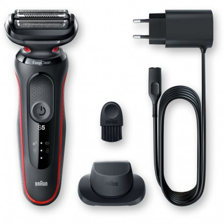 Braun Shaver 51-R1200s Operating time (max) 50 min, Wet & Dry, Black/Red