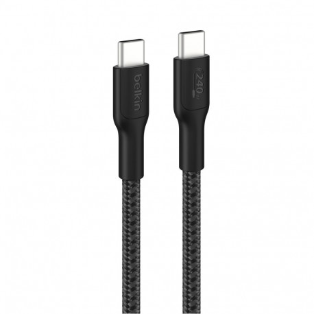 Belkin USB-C TO USB-C 240W 2.0, BRAIDED PCR, 2M Black