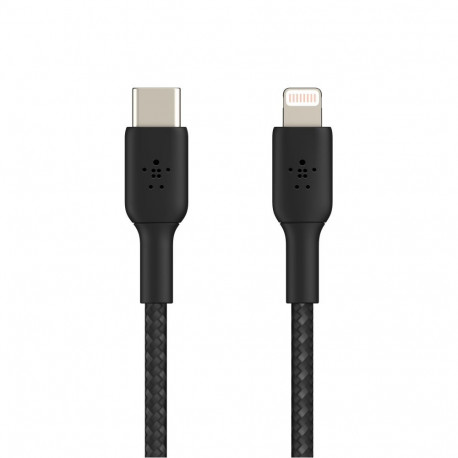 Belkin Belkin BOOST CHARGE USB-C to Lightning Cable, Braided, 1M Black