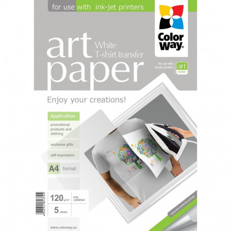 ColorWay ART Photo Paper T-shirt transfer (white), 5 sheets, A4, 120 g/m