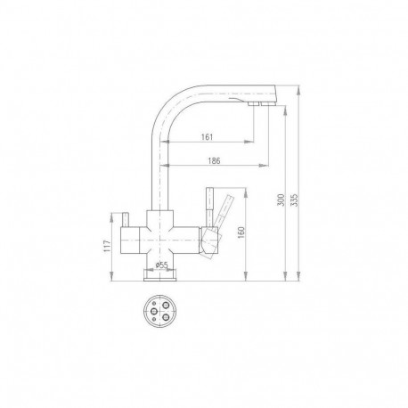 DOMOLETTI SEINA SINK LEVER MIXER BLACK M