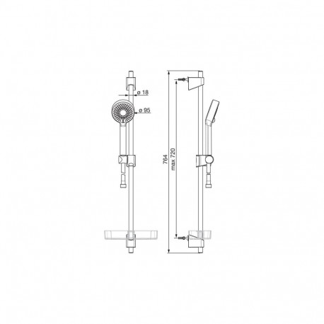 SHOWER SET 544-33 APOLLO BLACK MATT