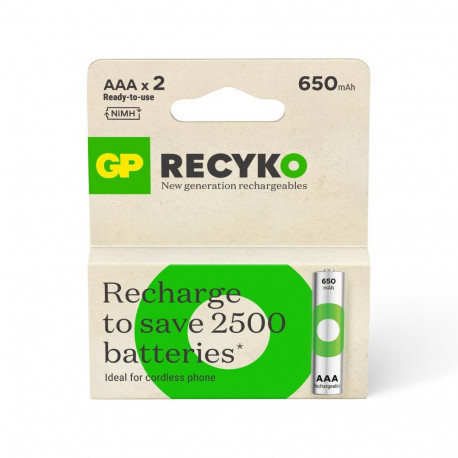 ACCU GP RECYKO AAA 650mAh 2 tk