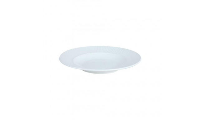PLATE VERTICAL LINES WHITE 22CM