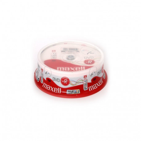 MAXELL DVD-R 4,7GB 16X INKJET PRINTABLE FF WHITE CAKE*25 276013.30.TW