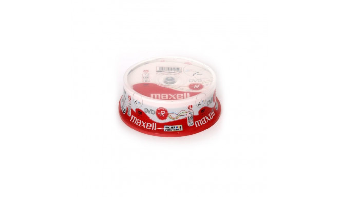 MAXELL DVD-R 4,7GB 16X INKJET PRINTABLE FF WHITE CAKE*25 276013.30.TW