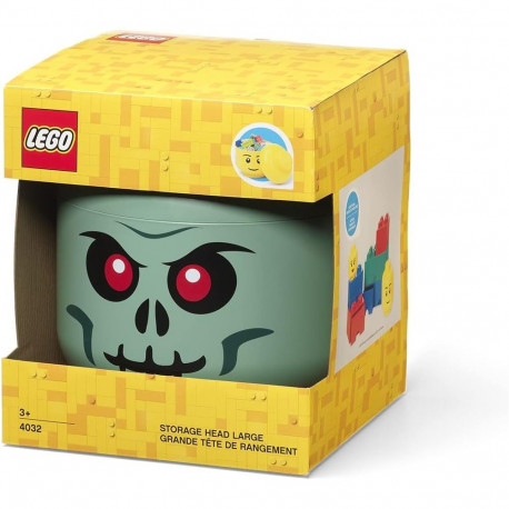 LEGO Storage Head Skelett  (schwarz/rot, groß)
