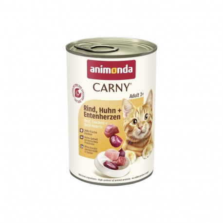 ANIMONDA Carny Adult veiseliha, kana ja pardisüdamed märg kassitoit 400g