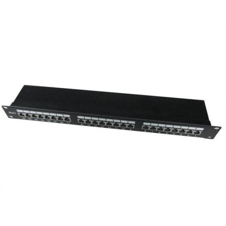 Product Name: 24-Port Cat.6 Shielded 1U 19" Patch Panel with Cable Management – Bla