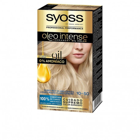 SYOSS OLEO INTENSE tinte sin amoniaco #10.50 - rubio claro ceniza 5 pz