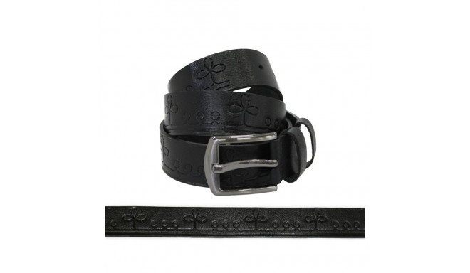 Nahast püksirihm ETNO mulk must 3,5 x 135 cm