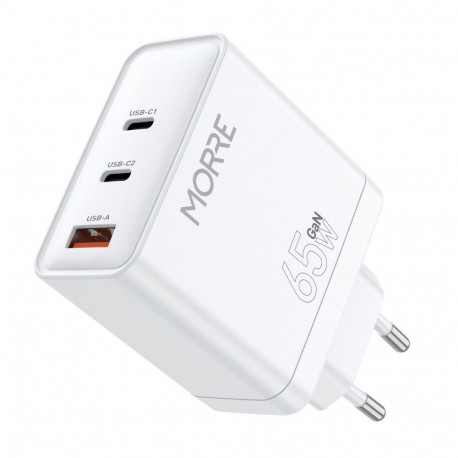Morre adapter USB-A, 2xUSB-C 65W M-303