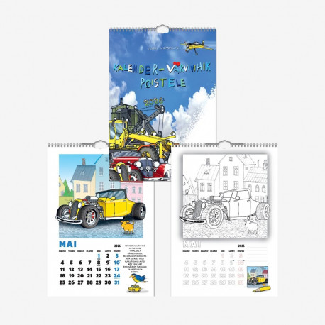 Seinakalender - Värvivihik Poistele (U. Nemvalts) 2026a.