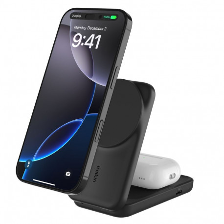 Belkin UltraCharge 25w Qi2 2in1 Magnetic Charger plus USB-C Black