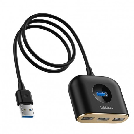 Baseus HUB Baseus Square USB-A to 1x USB-A 3.2 Gen 1 / 3x USB 2.0 with 1m cable - black