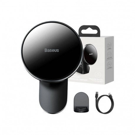 Baseus Baseus Big Energy car mount with wireless charger 15W for Iphone 12 / Iphone 13 (Black)