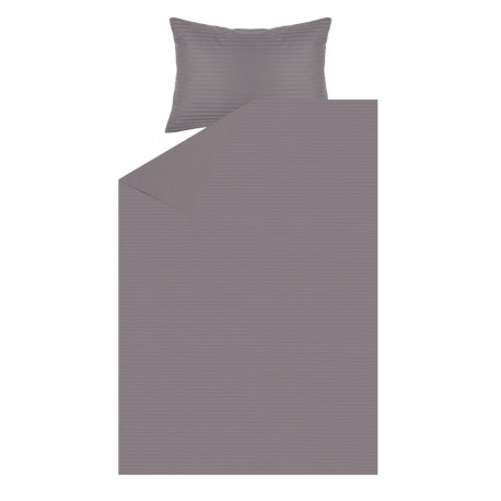 BED COV SET Striped Grey SATEEN 140x200