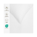 BED COV SET Striped White SATEEN 140x200