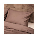 BED COV SET SOLID BROWN SATEEN 200X220