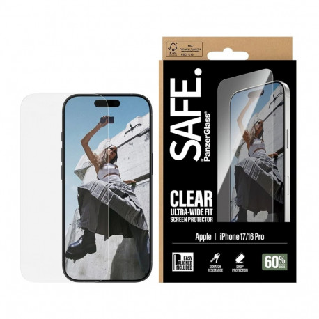 PanzerGlass ekraanikaitse | Apple | iPhone 16 Pro/iPhone 17 | läbipaistev | ultra-wide sobivus koos 