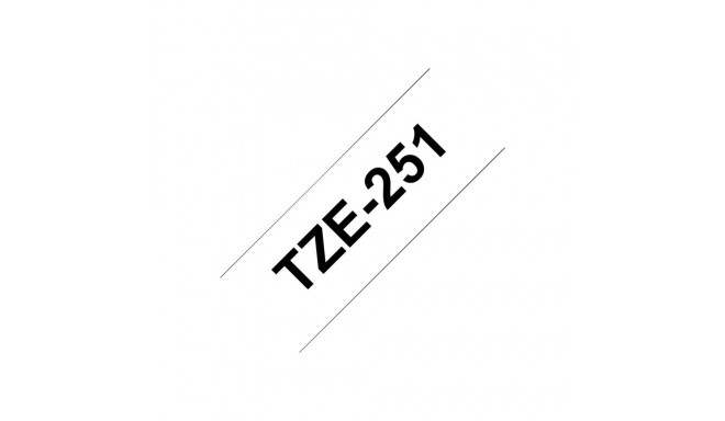 Brother | TZ-251 Laminated Tape | Black on White | TZe | 8 m | 2.4 cm