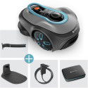 Gardena robotic lawnmower smart SILENO free 800m? set (grey/turquoise, Li-ion battery, with smart ga