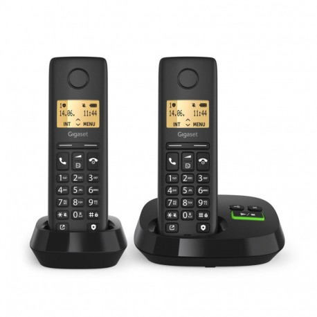 Gigaset PURE 100A Duo analoog/DECT lauatelefon numbrinäiduga must
