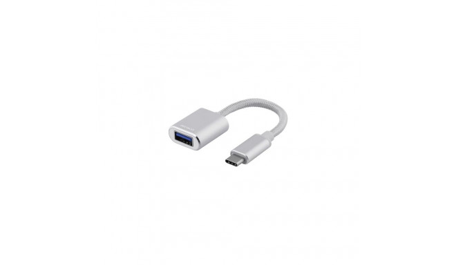 Deltaco USBC-1276 USB cable USB 3.2 Gen 1 (3.1 Gen 1) 0.1 m USB A Silver