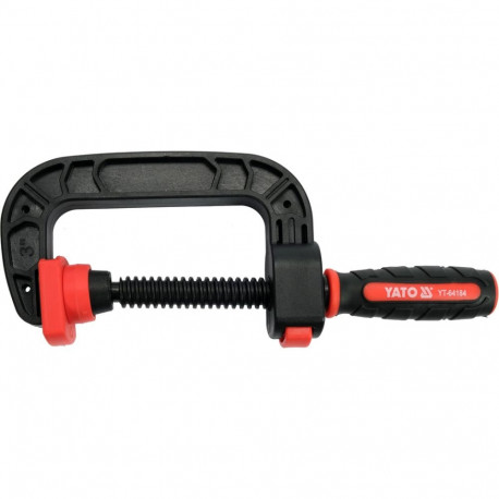 Yato YT-64184 C clamp, 75mm, 70mm depth, nylon, quick adjustment, soft jaw pads