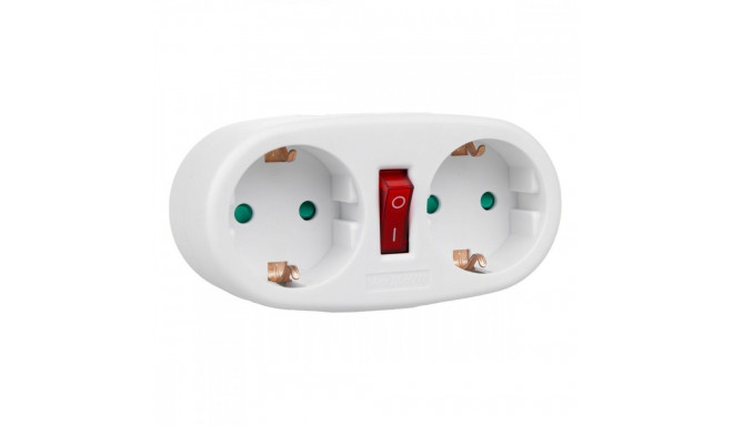 The Maclean MCE338 is a 2-way power splitter (double socket adapter) designed for T