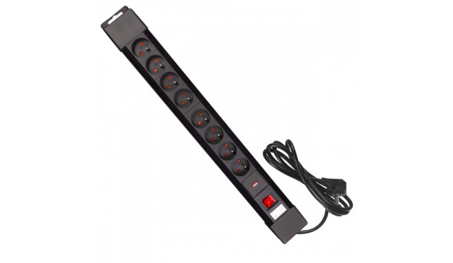 Power strip 8 sockets 1,5m MCE11 wall mount