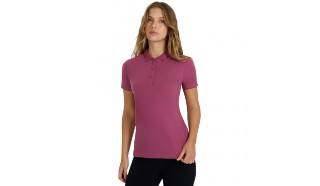 Koszulka damska polo 4F F554 burgund 4FWAW25TPTSF554 60S S