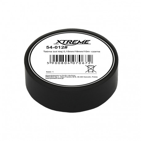 54-012# isoleerteip kleepuv 0,15mm/19mm/10m - must (10 tk.)