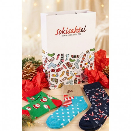 SOKISAHTEL SECRET SANTA jõulusokkide MIX 3 paari 661, 660, 659, 658, 657, 656, 444, 446