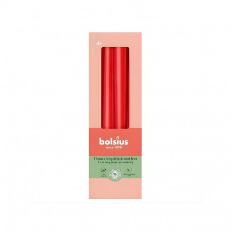 Bolsius Table candles 245/24mm Red 4pcs
