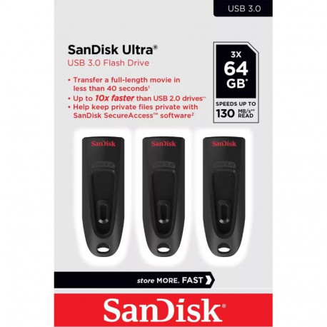 SANDISK BY WESTERN DIGITAL MEMORY DRIVE FLASH USB3 64GB/3PK SDCZ48-064G-G46T