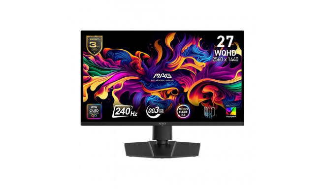 MSI Monitor||MAG 273QP QD-OLED X24|26.5"|Gaming|Matte|Panel QD-OLED|2560x1440|16:9|240Hz|0.03 ms|Col