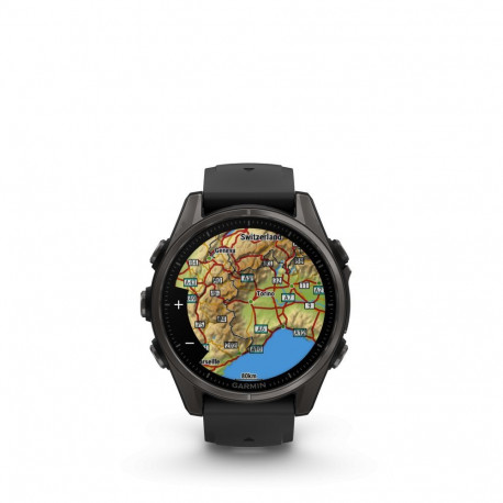 Garmin Fenix 8 43 mm, AMOLED Sapphire, Carbon grey DLC titanium with Black/pebble grey silicone band