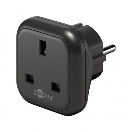 Goobay Travel Adapter UK to Europe, black