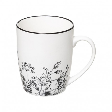 MUG M WHITE FLORAL ASR 340ML