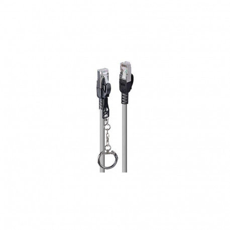 Lindy 0.5m Cat.6A S/FTP Locking Network Cable, Grey
