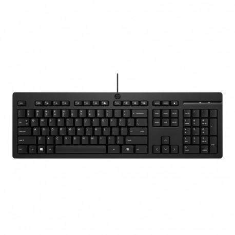 HP 125 G2 USB Wired Keyboard, Sanitizable, Copilot Key - Black - ESTONIAN